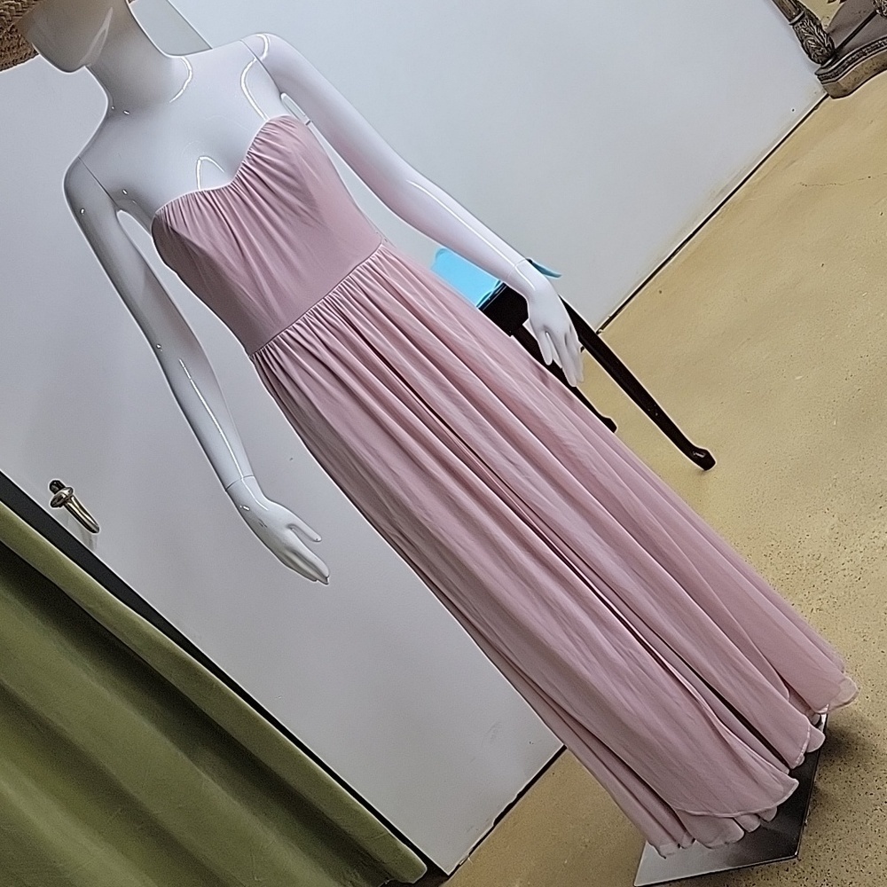 Alfred Angelo Pink Strapless Conventional A-Line Sweetheart Neck Gown Size 8